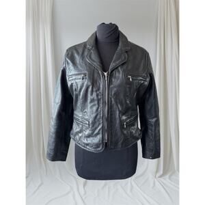 Black Leather Women's Jacket, Size M